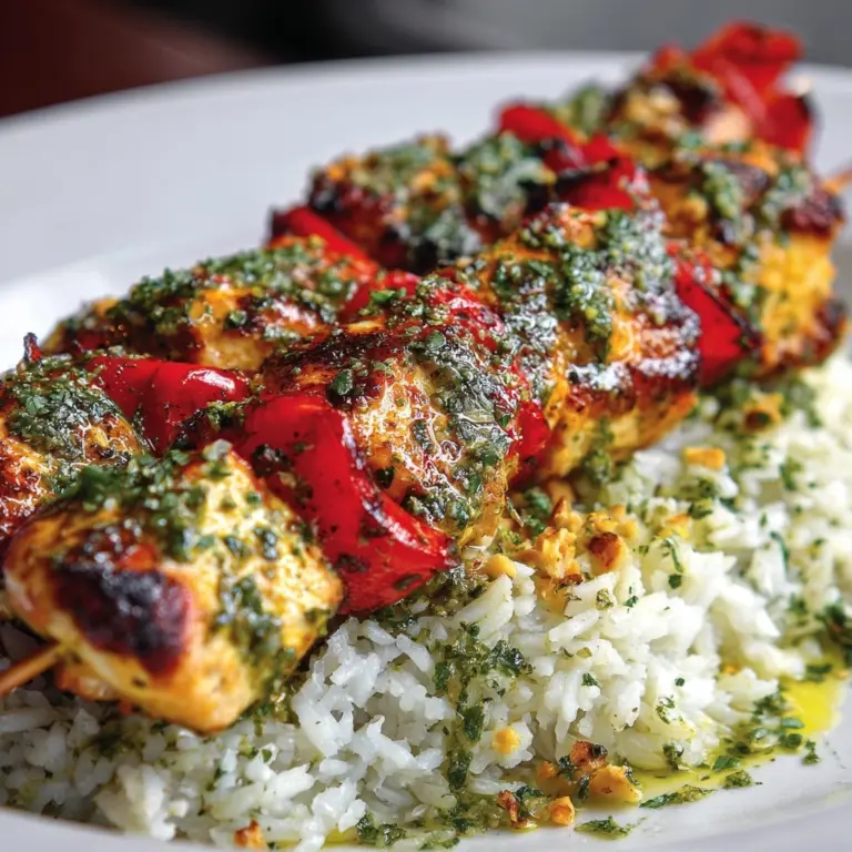 Thai Spicy Basil Chicken Skewers with Cashew Sauce and Gremolata Topping Recipe