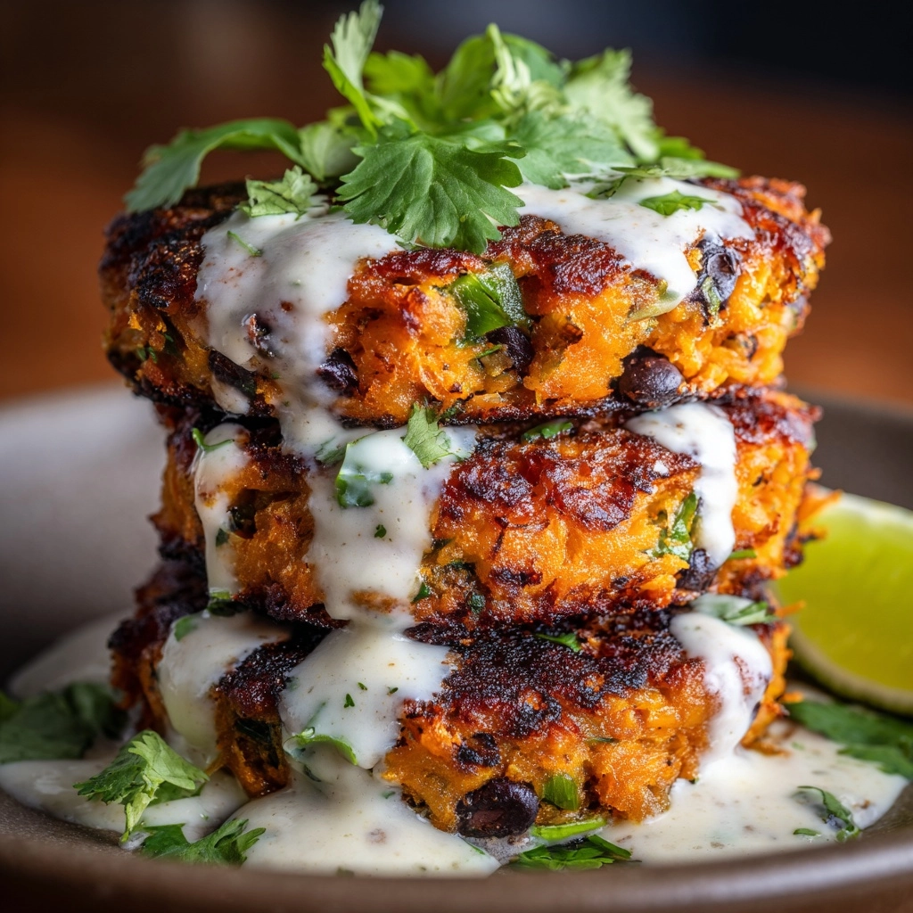 Lime Drenched Sweet Potato Black Bean Patties Recipe - Recipe Image