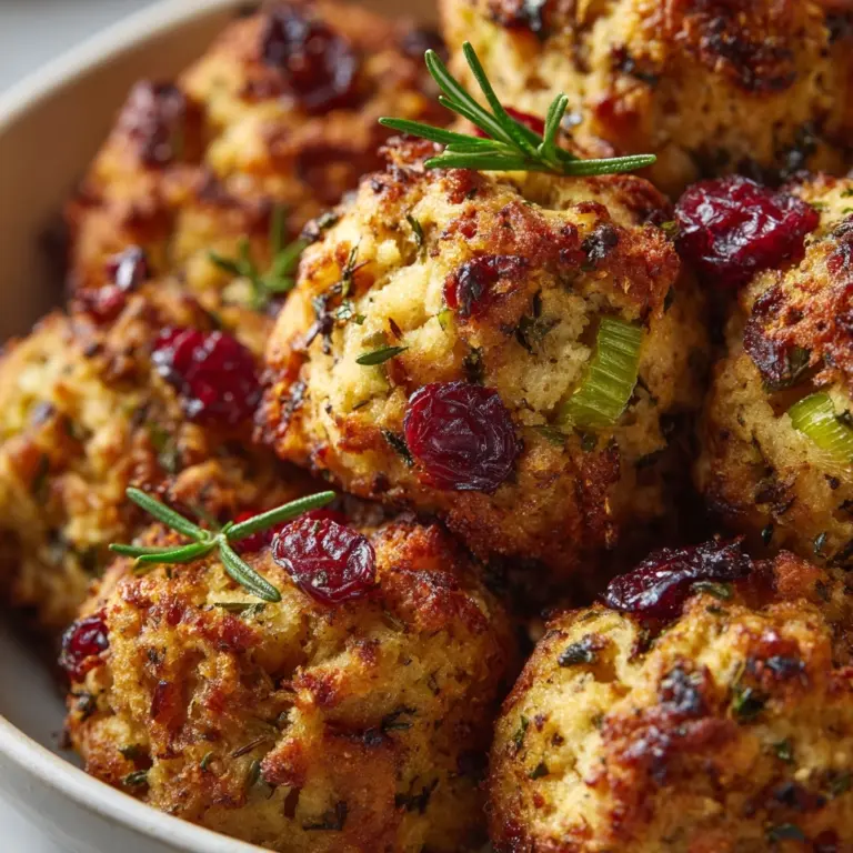 Cranberry & Turkey Stuffing Balls Recipe