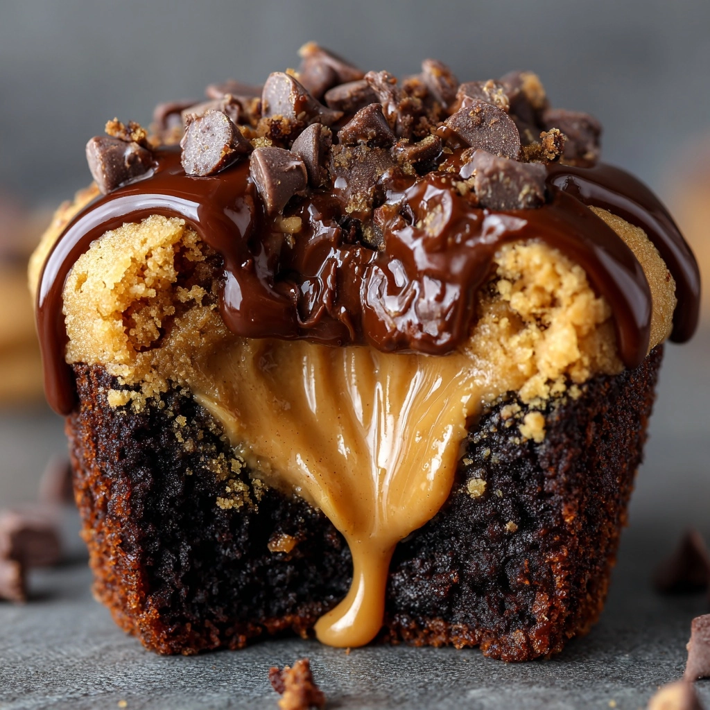 Gooey Peanut Butter Lava Cupcakes Recipe - Recipe Image