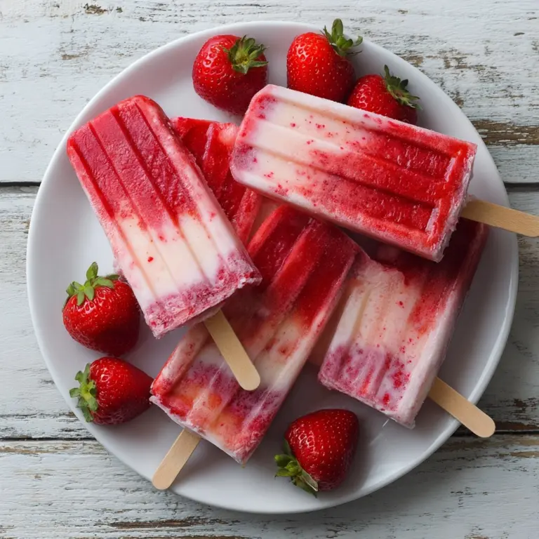 Strawberry Breakfast Popsicles Recipe