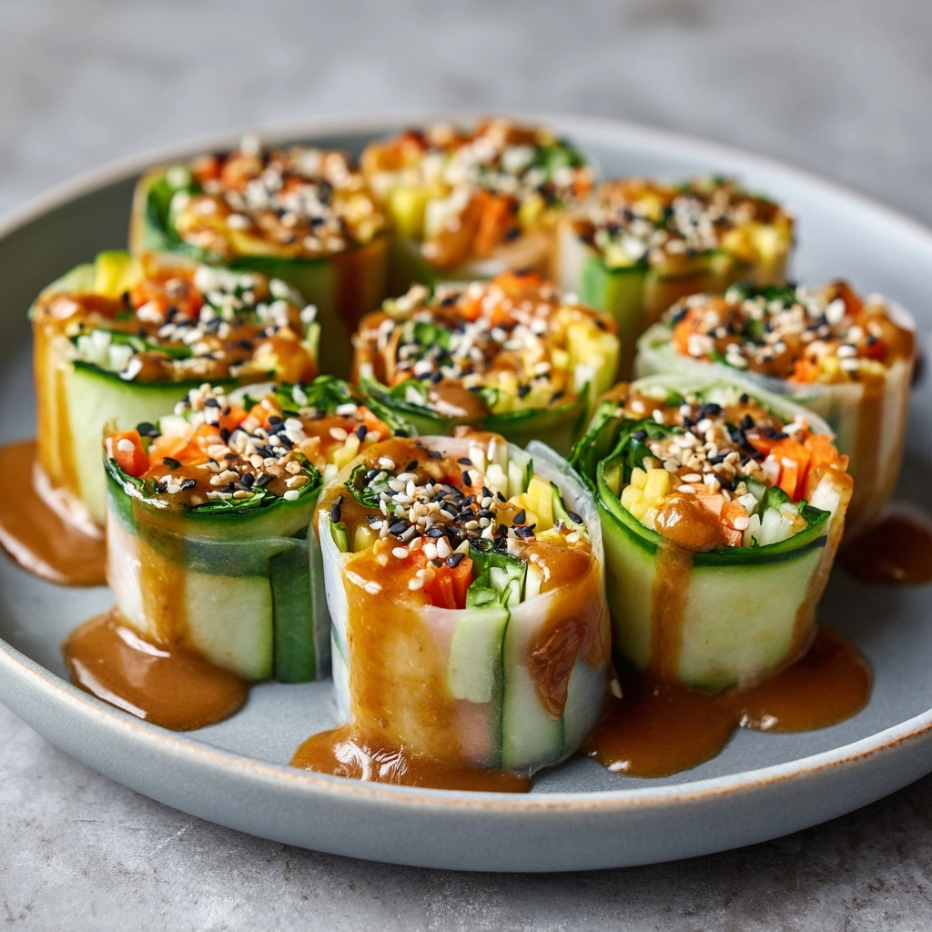 Hearty Veggie Rolls with Peanut Sauce Recipe - Recipe Image