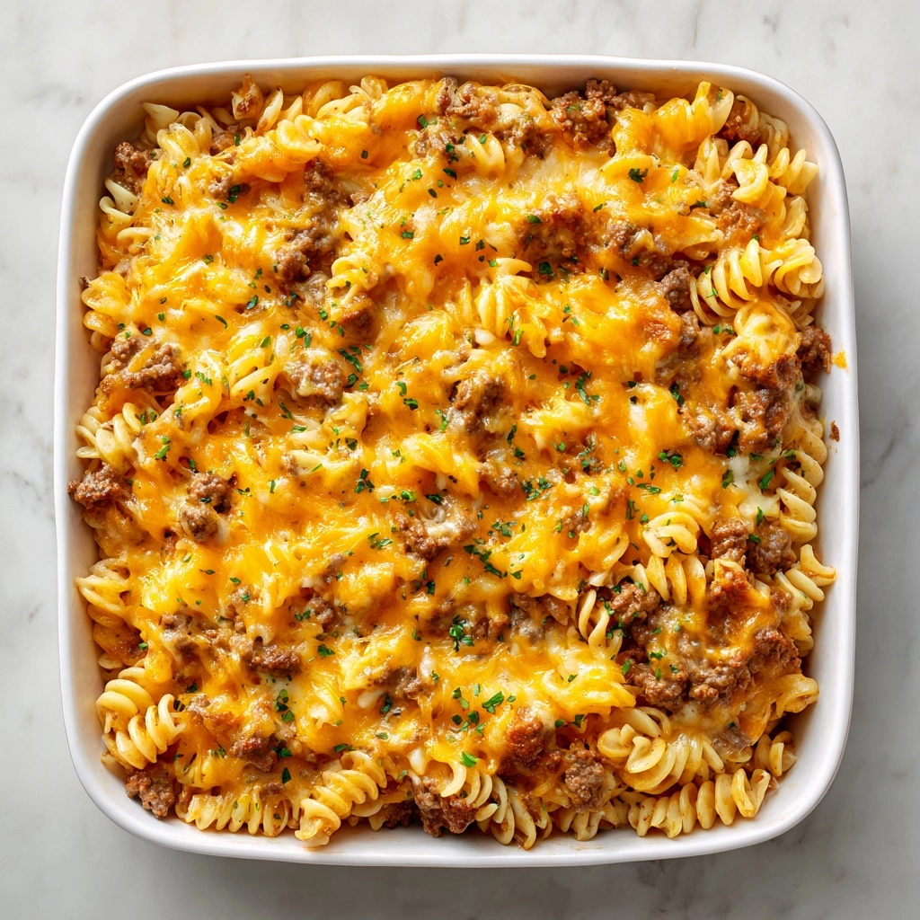 Loaded Cowboy Cheeseburger Casserole Recipe - Recipe Image