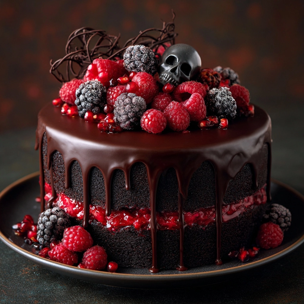 Spooky Black Velvet Halloween Cake Recipe - Recipe Image
