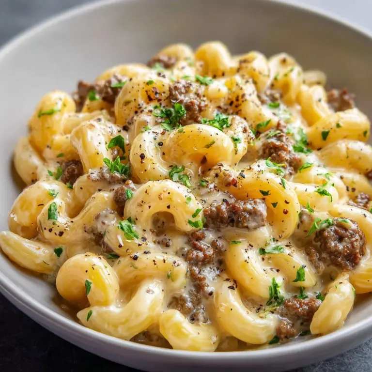 Creamy Ground Beef Alfredo Pasta Recipe
