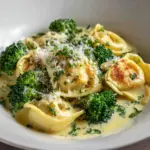 Creamy Garlic Parmesan Tortellini with Chicken & Broccoli Recipe