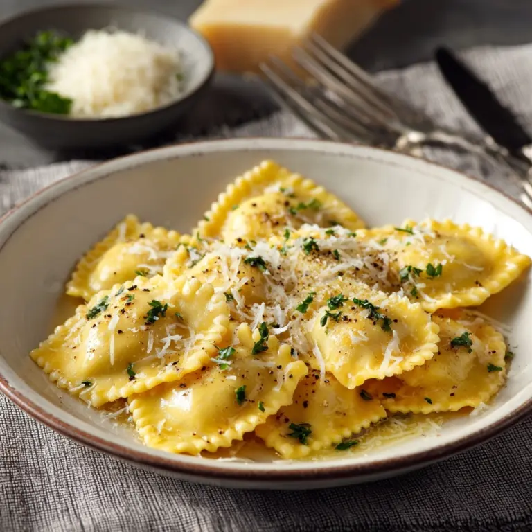 Ravioli With Pears & Cheese in Cacio e Pepe Sauce Recipe