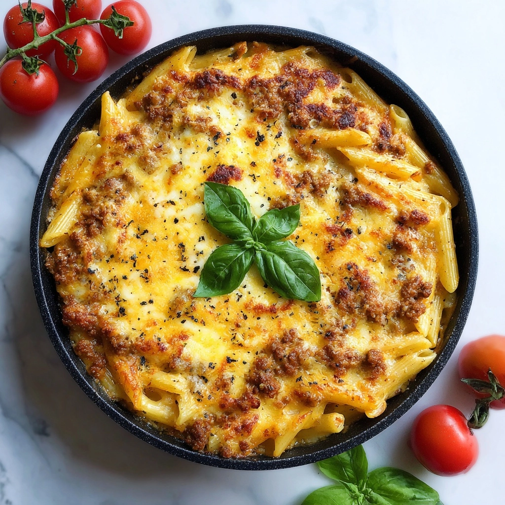 Cheesy Penne with Ground Beef: A Deliciously Easy Recipe for Dinner Recipe - Recipe Image