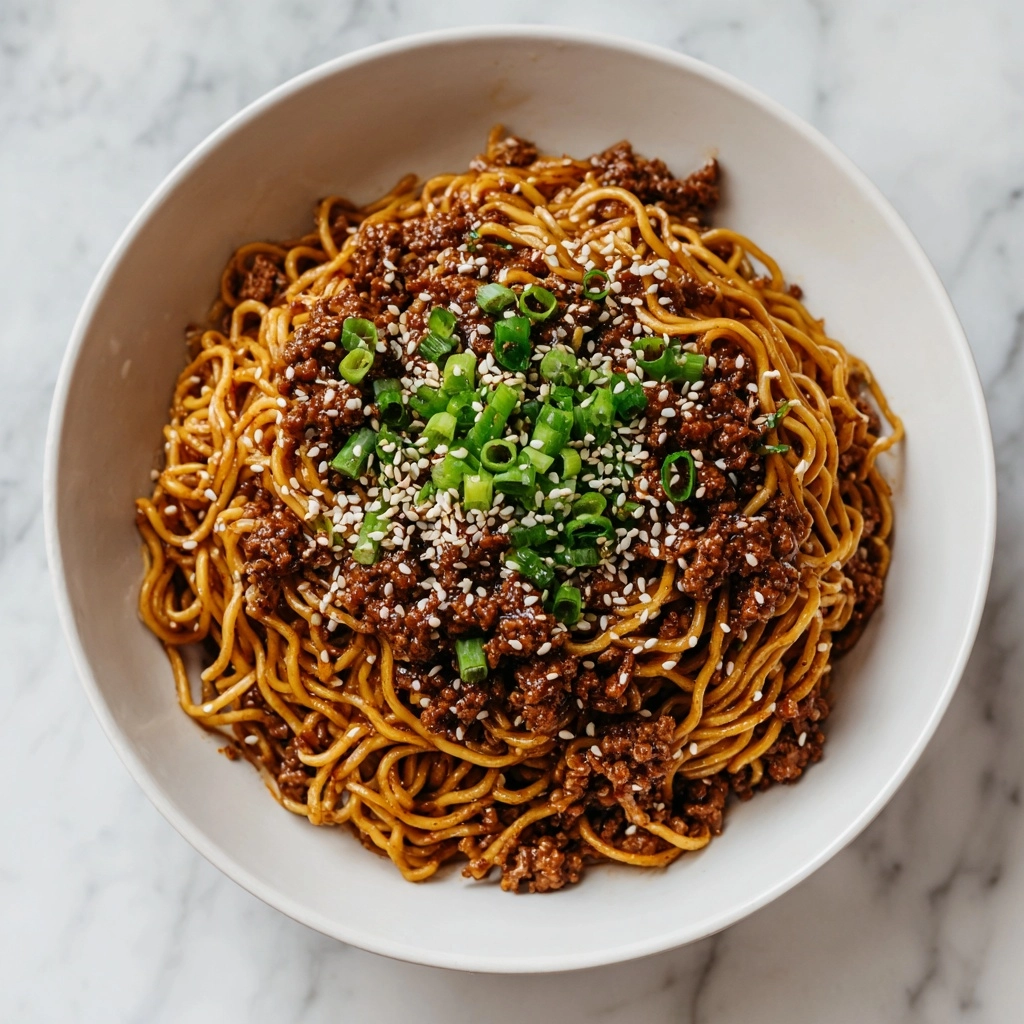 Mongolian Ground Beef Noodles Recipe - Recipe Image