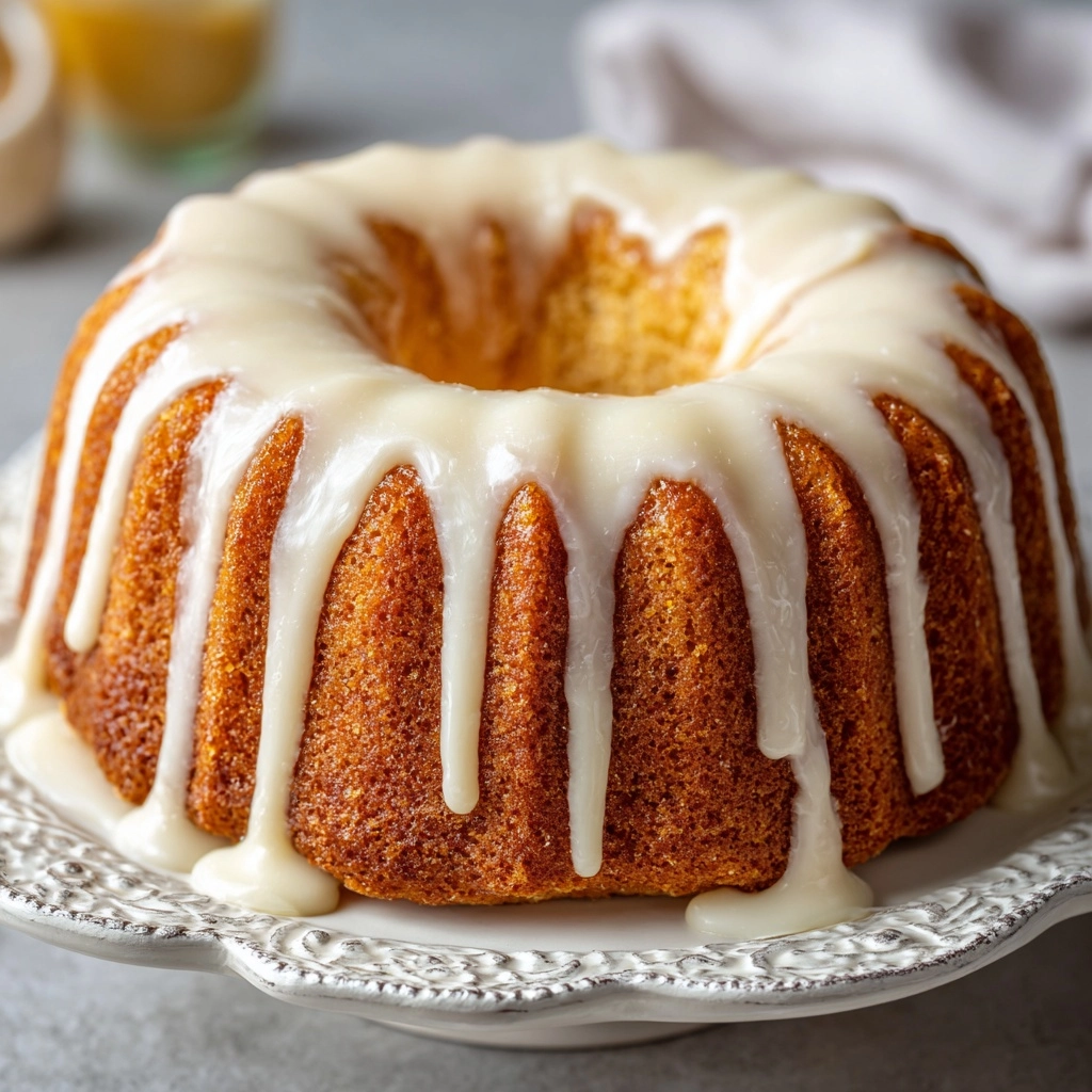 Vanilla Buttermilk Pound Cake with Cream Cheese Glaze Recipe - Recipe Image