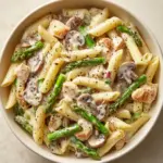 Creamy Mushroom and Asparagus Chicken Penne Recipe