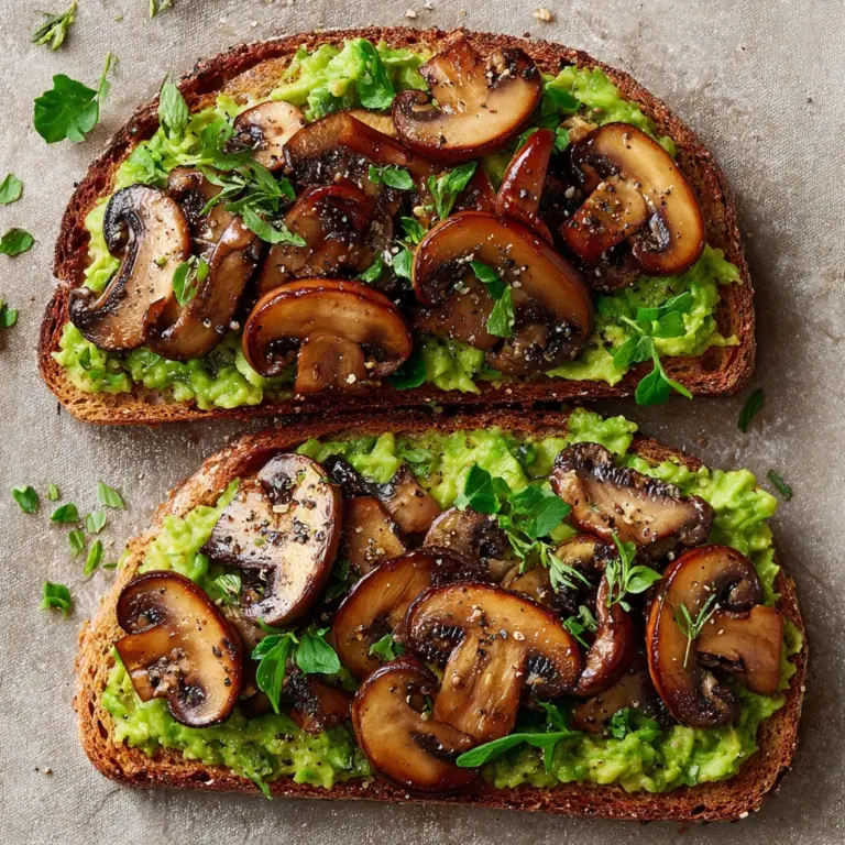 Avocado Garlicky Mushroom Toast Recipe