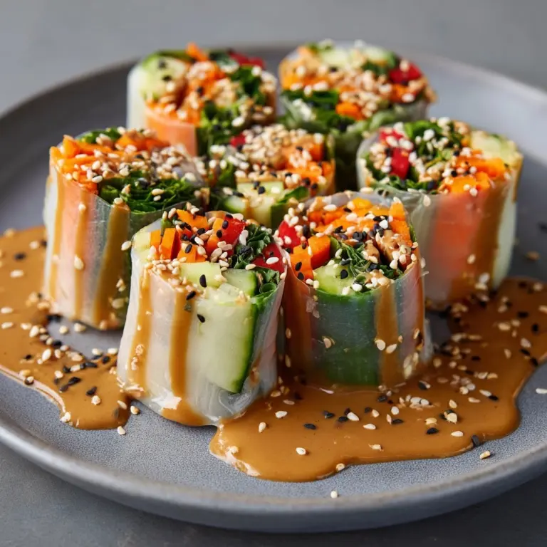 Hearty Veggie Rolls with Peanut Sauce Recipe