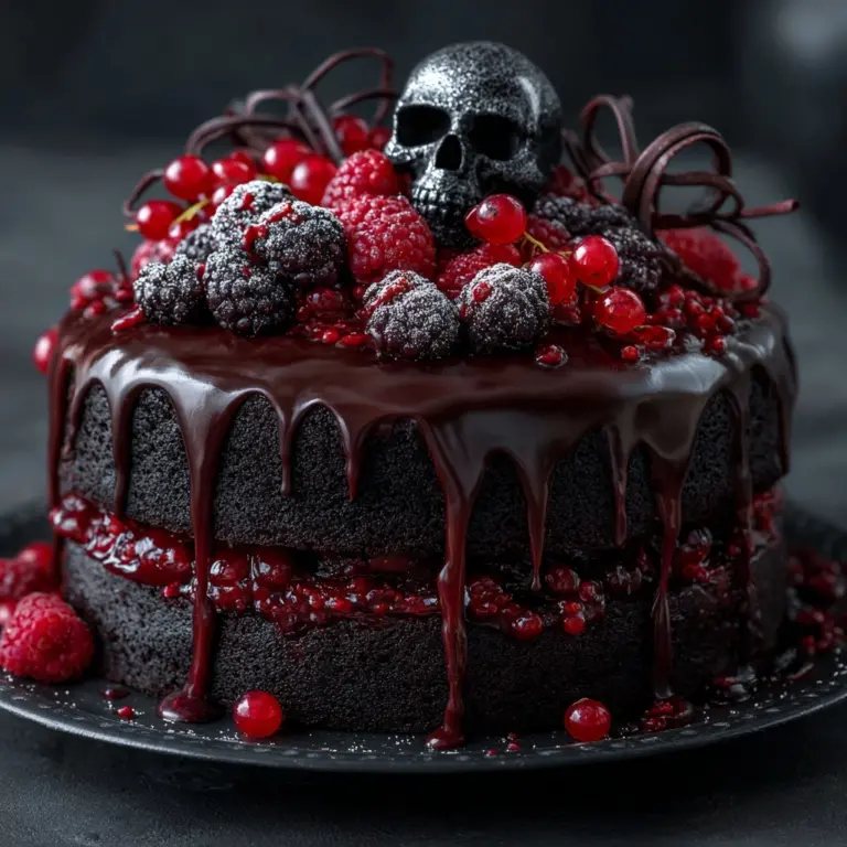 Spooky Black Velvet Halloween Cake Recipe