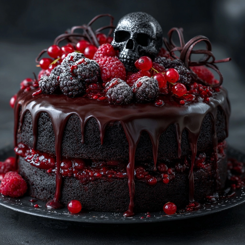 Spooky Black Velvet Halloween Cake Recipe - Recipe Image