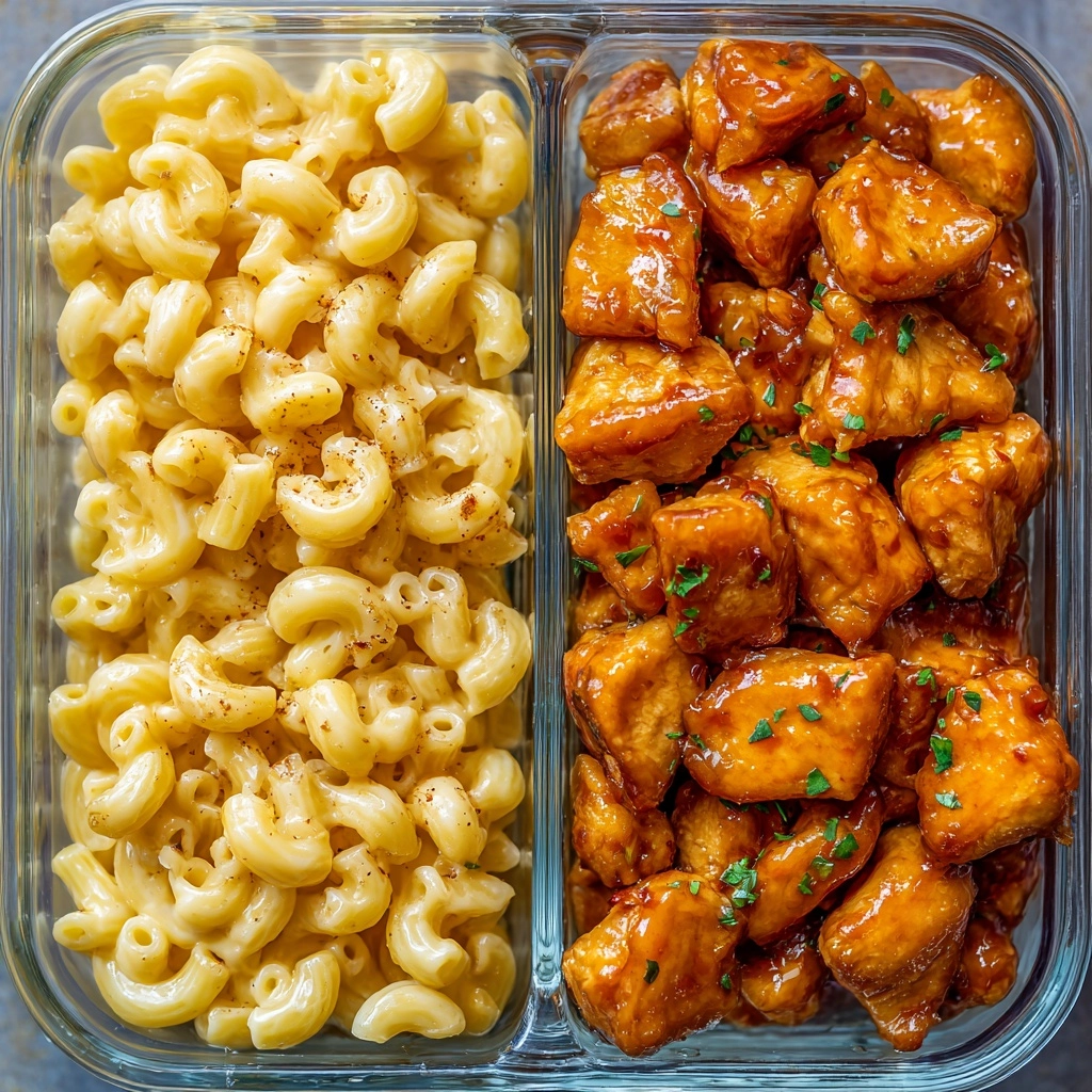 High Protein Honey Garlic Butter Chicken with Mac & Cheese Recipe - Recipe Image