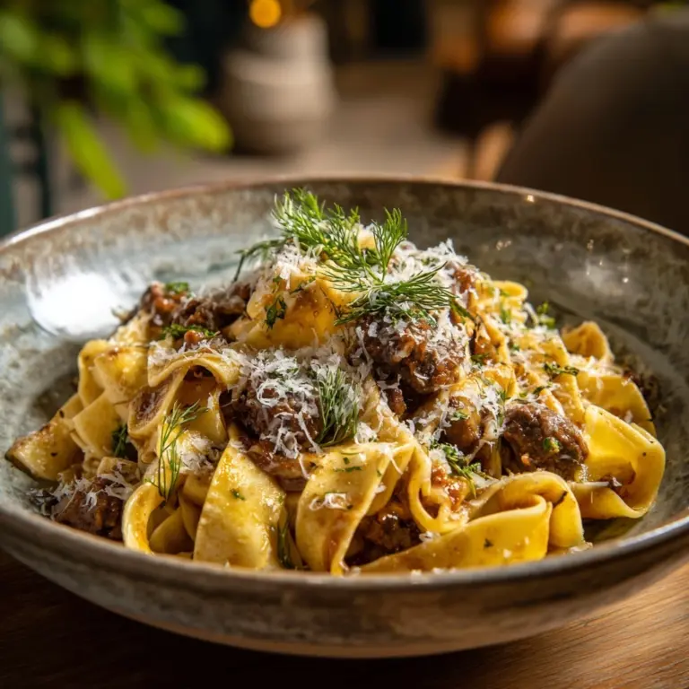 Creamy Calabrian Chili Pappardelle with Beef Sausage & Fennel Recipe