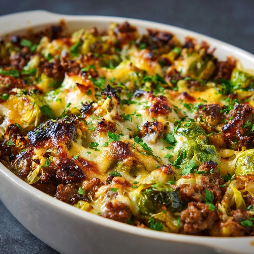 Sausage and Brussels Sprouts Casserole Recipe - Recipe Image