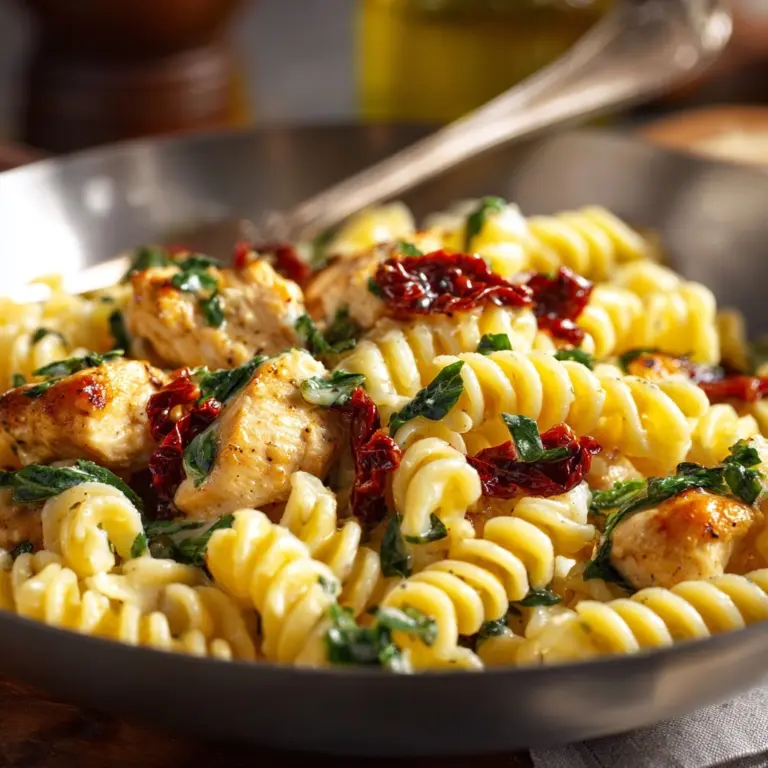 One-Pot Creamy Sun Dried Tomato Chicken Pasta Recipe
