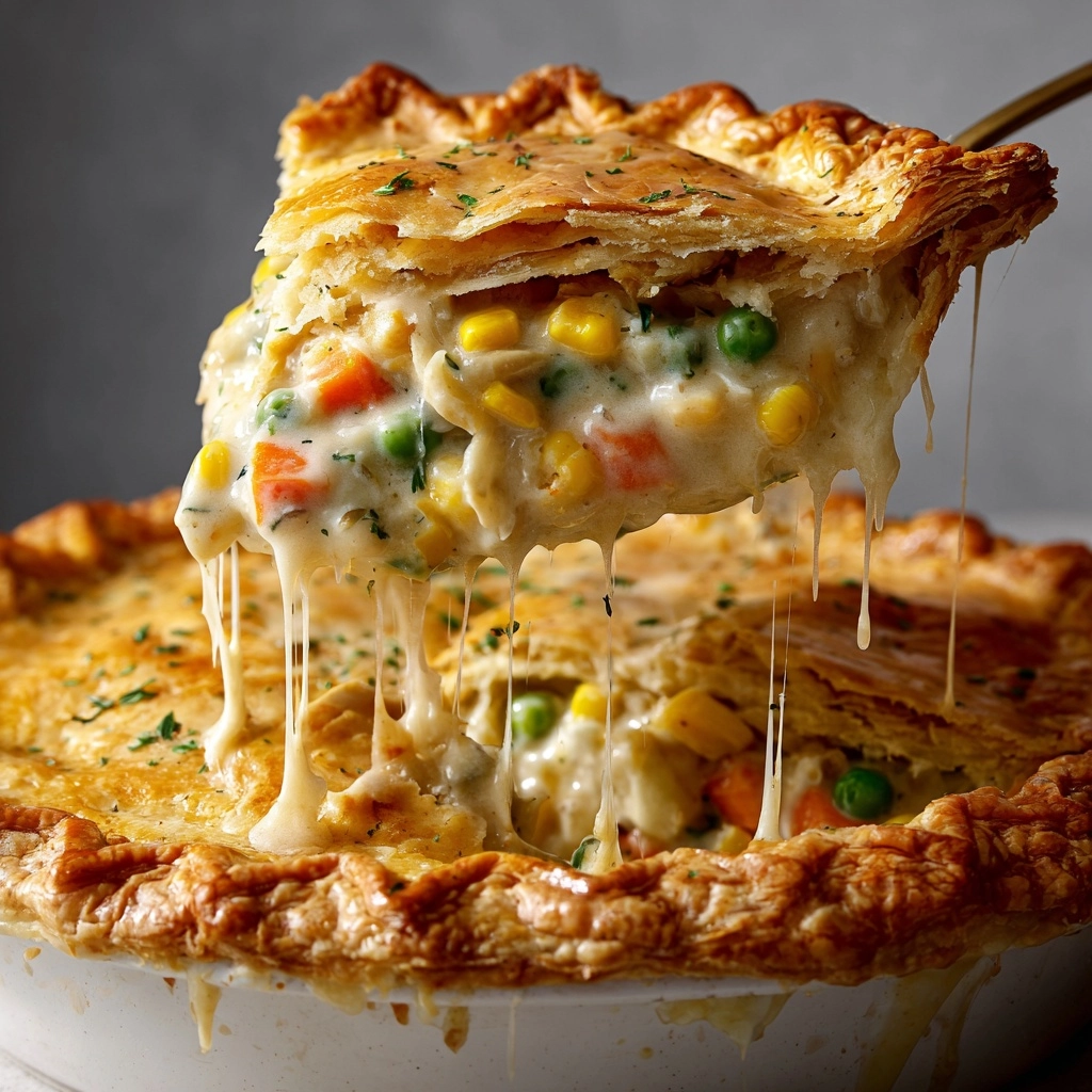 Biscuit Topped Cheesy Chicken Pot Pie Recipe - Recipe Image