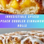 Spiced Peach Cobbler Cinnamon Rolls with Creamy Frosting Recipe