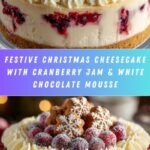 Christmas Cheesecake (Cranberry Jam White Chocolate Mousse Cheesecake) Recipe