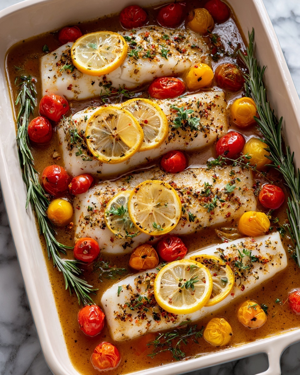 Easy Mediterranean Baked Fish Recipe - Recipe Image