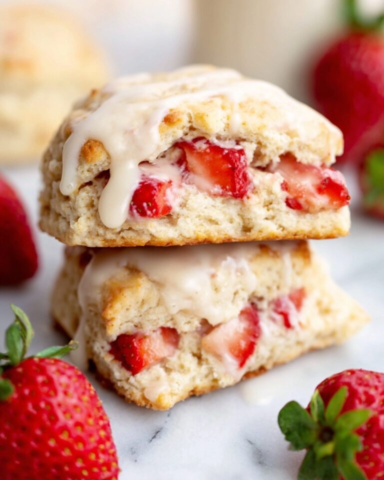 Fresh Strawberry Biscuits with Vanilla Strawberry Glaze Recipe