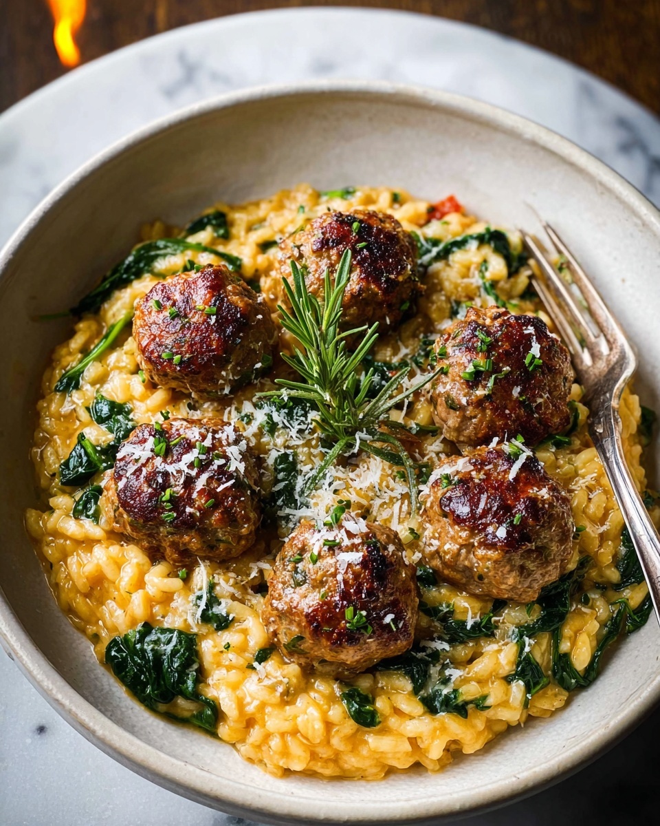 Rosemary Chicken Meatballs in Tomato Orzo Recipe - Recipe Image