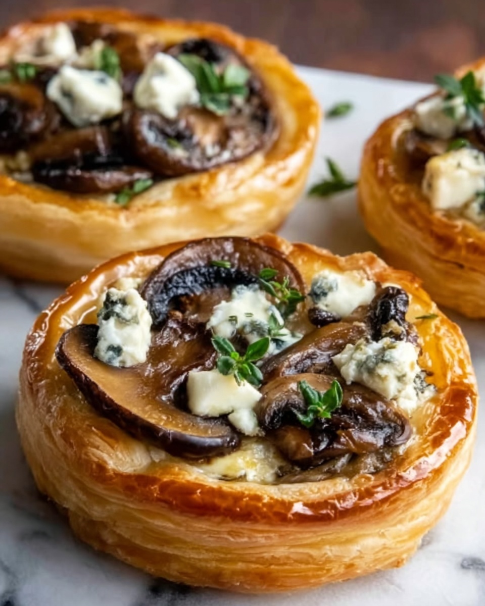 Mushroom Shallot and Herbed Goat Cheese Tarts Recipe - Recipe Image