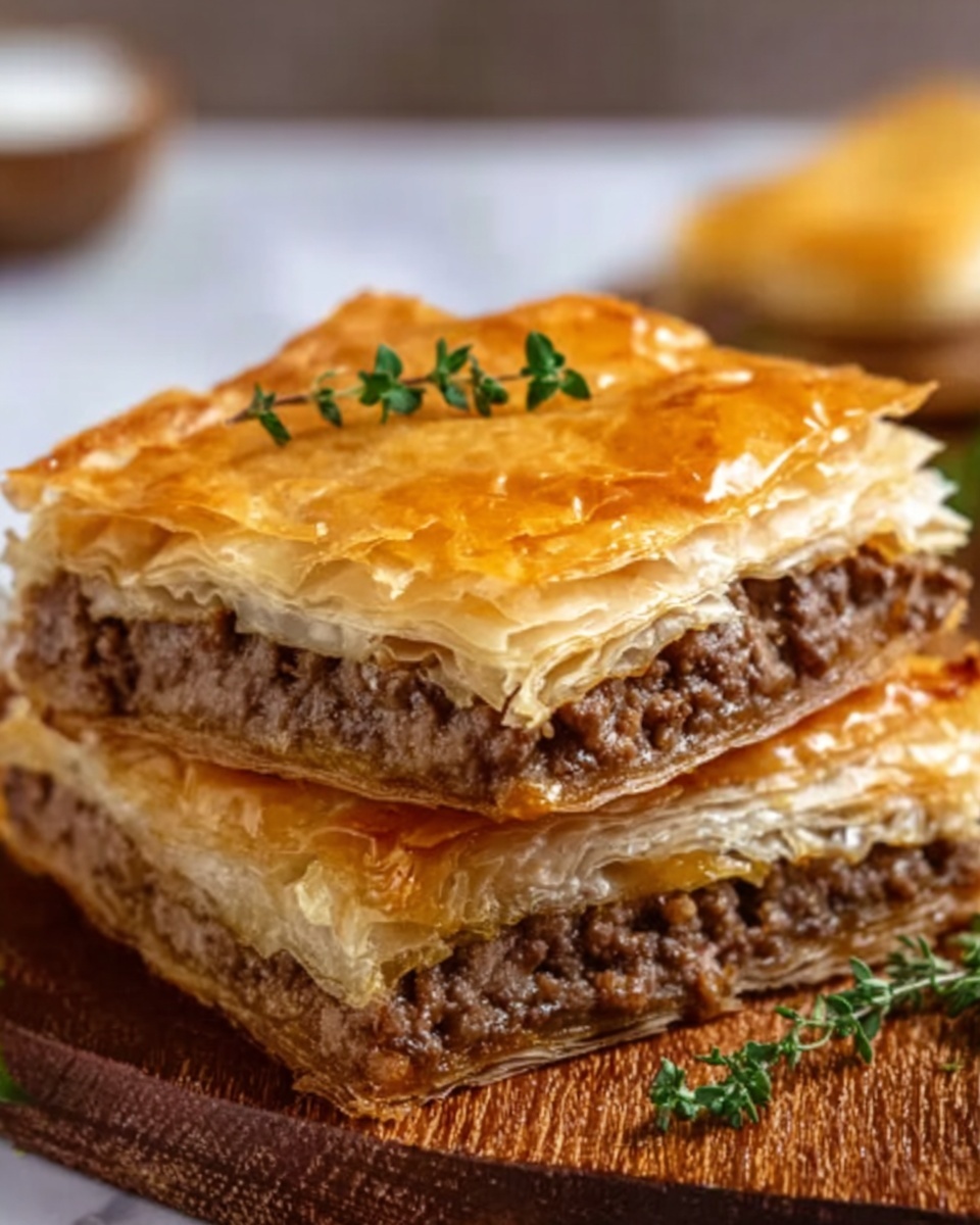 Greek Phyllo Meat Pie (Kimadopita) Recipe - Recipe Image