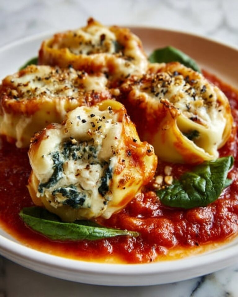Baked Cheese Tortellini with Spinach and Marinara Recipe