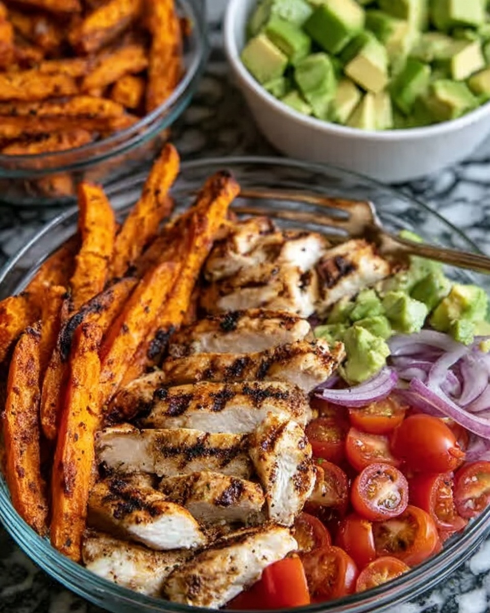 Chicken with Sweet Potato Fries & Avocado Salsa Recipe - Recipe Image