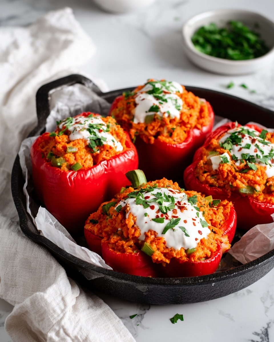 Buffalo Chicken Stuffed Peppers Recipe - Recipe Image