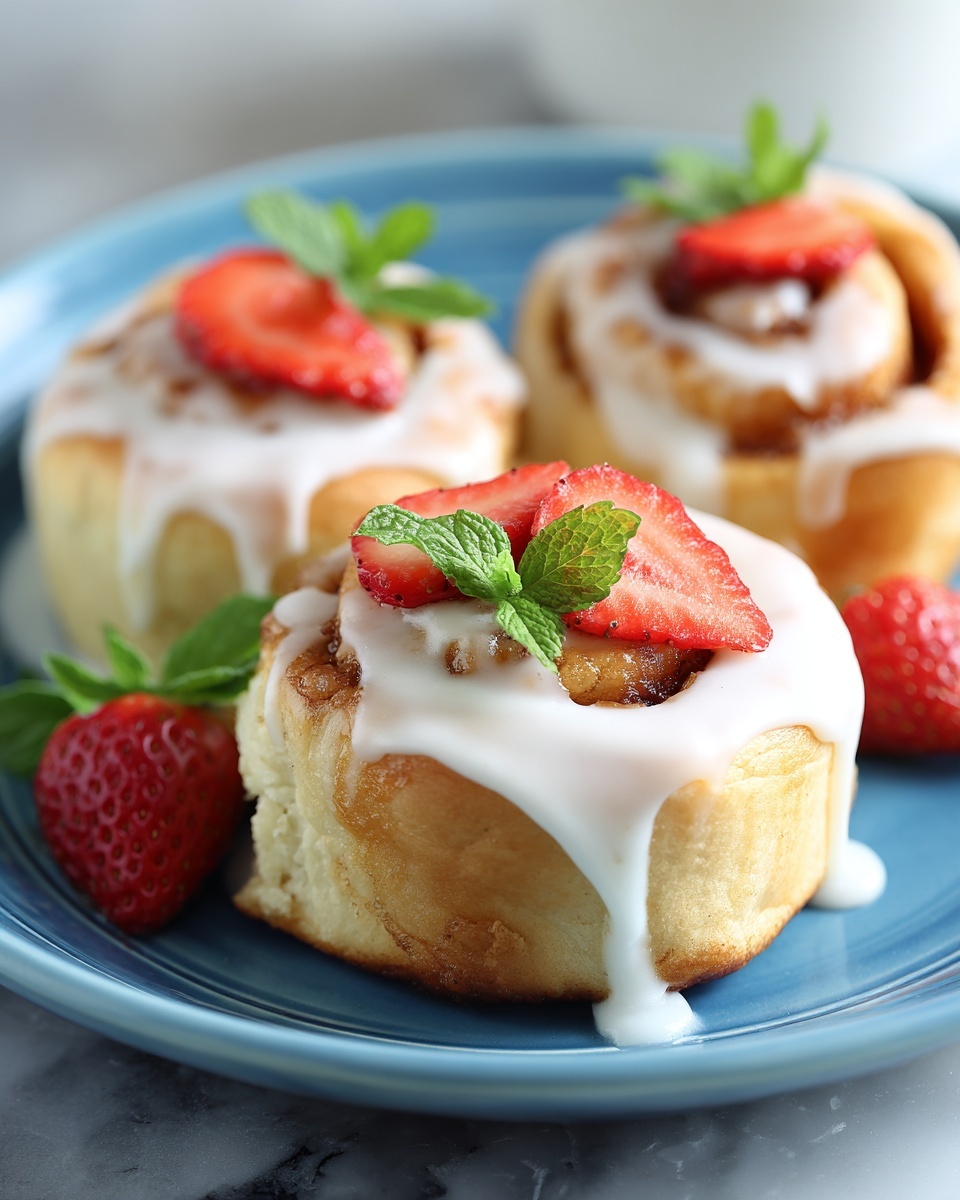 Strawberry Cheesecake Cinnabon Rolls Recipe - Recipe Image
