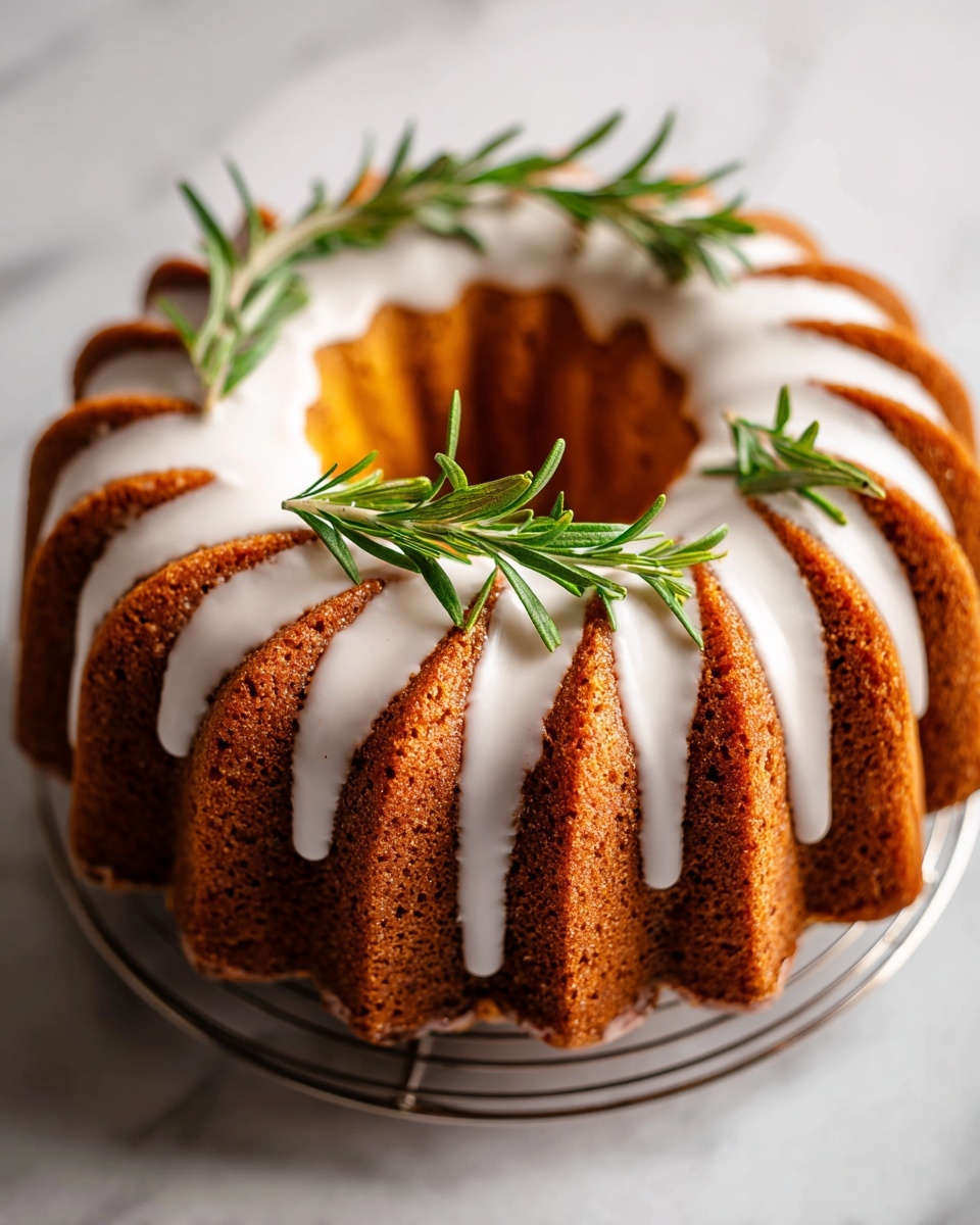 Rosemary-Lemon Bundt Cake with Candied Rosemary Recipe - Recipe Image