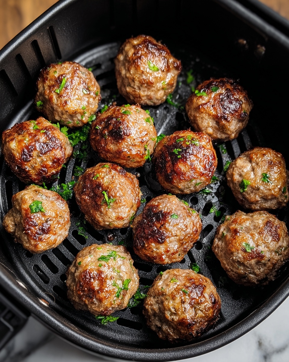 Juicy Air Fryer Beef Meatballs Recipe - Recipe Image