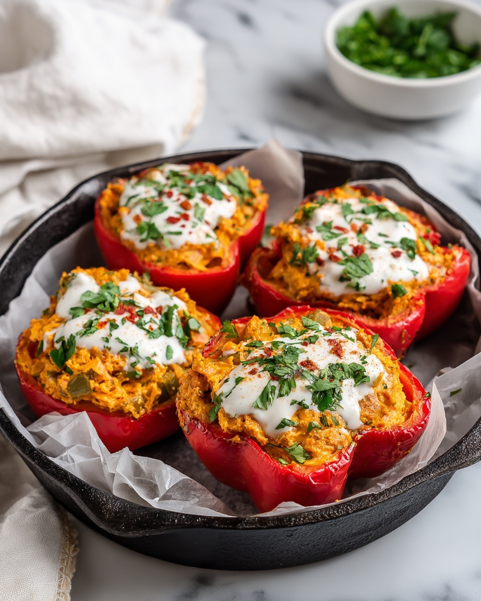 Buffalo Chicken Stuffed Peppers Recipe - Recipe Image