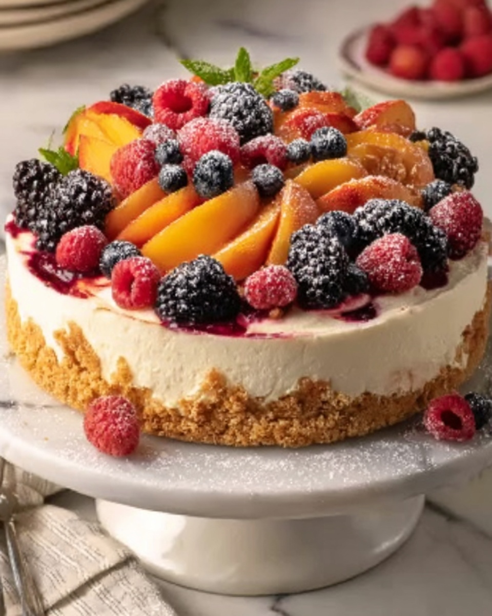 Berry and Peach Cheesecake Recipe - Recipe Image