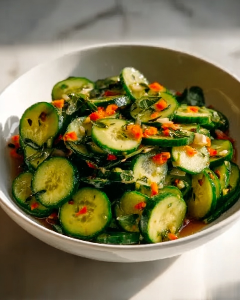 Cucumber and Carrot Salad with Soy-Vinegar Dressing Recipe - Recipe Image