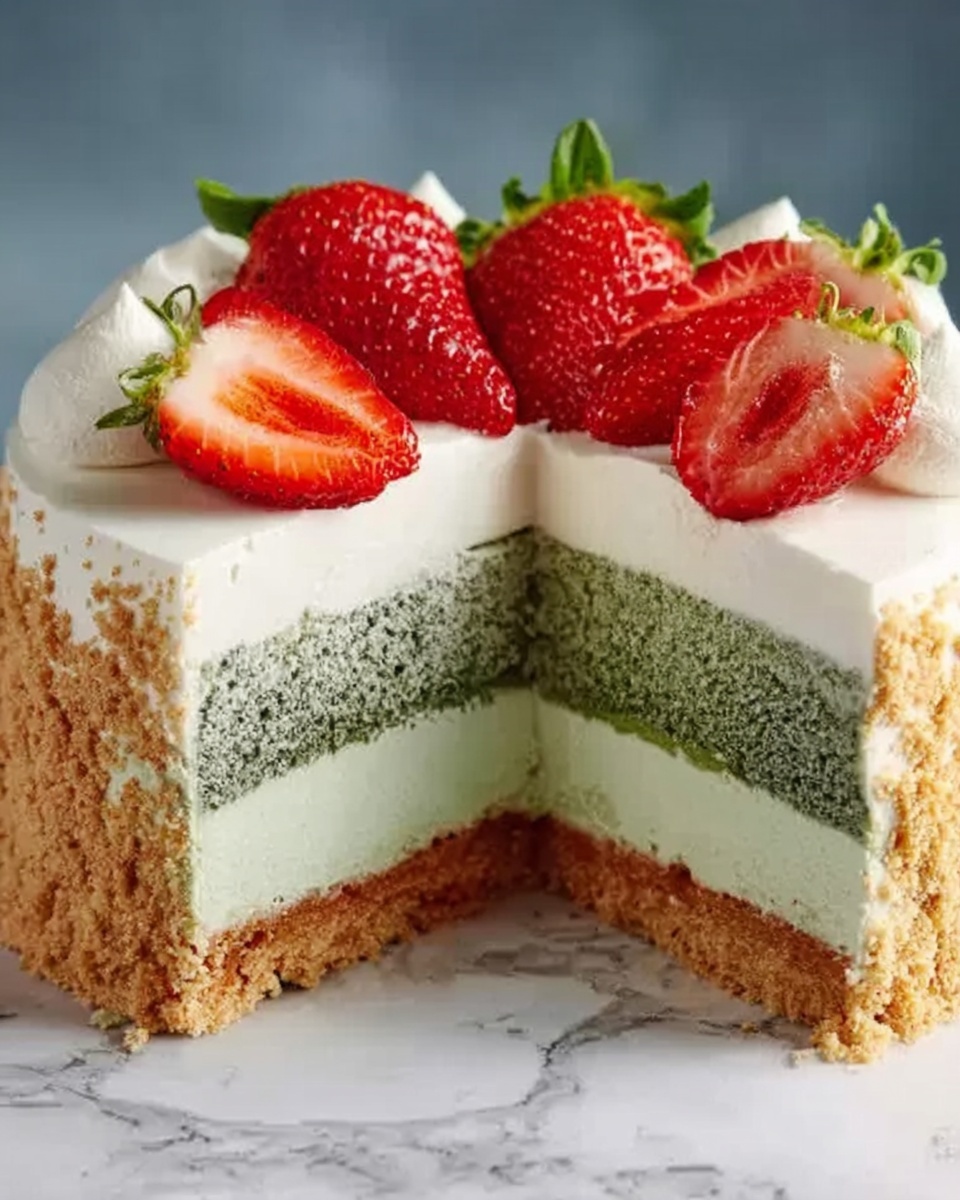Strawberry Matcha Tres Leches Cake Recipe - Recipe Image