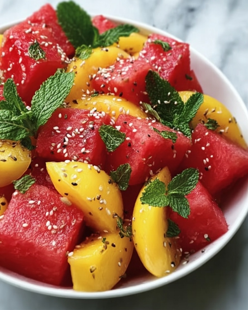 Peach Watermelon Salad Recipe - Recipe Image
