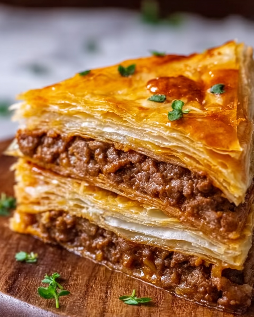 Greek Phyllo Meat Pie (Kimadopita) Recipe - Recipe Image