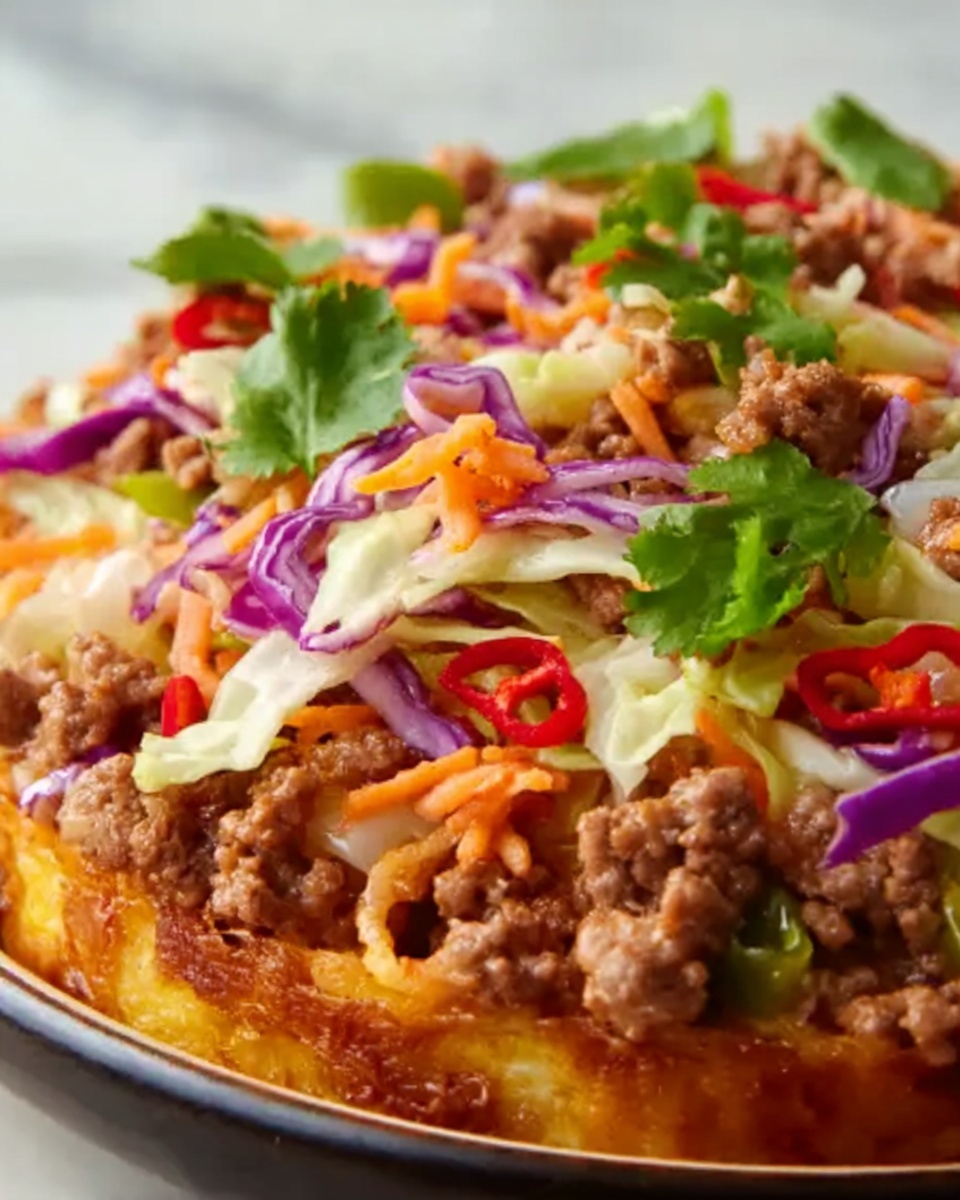 Ground Beef Taco Cabbage Skillet Recipe - Recipe Image