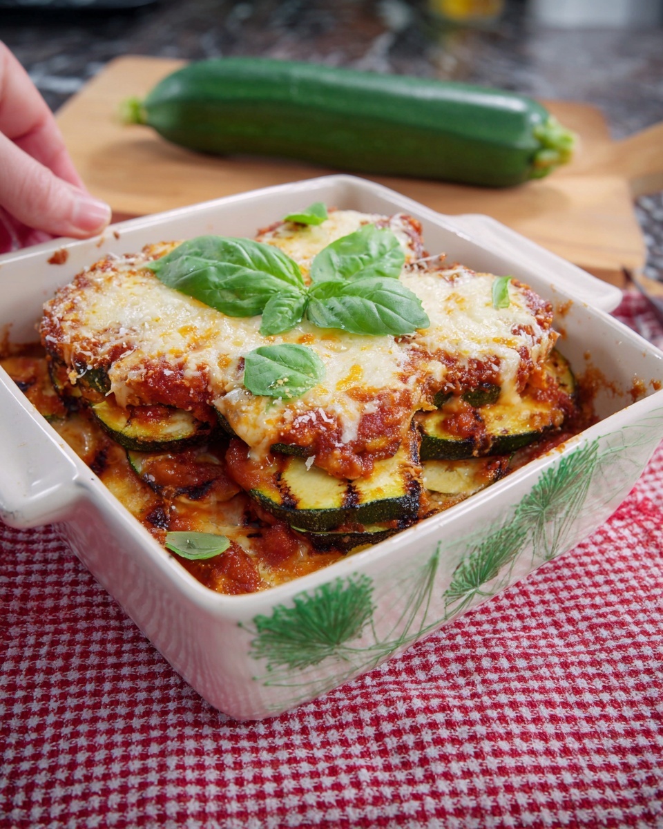 Layered Zucchini Ricotta Melts with Marinara Recipe - Recipe Image