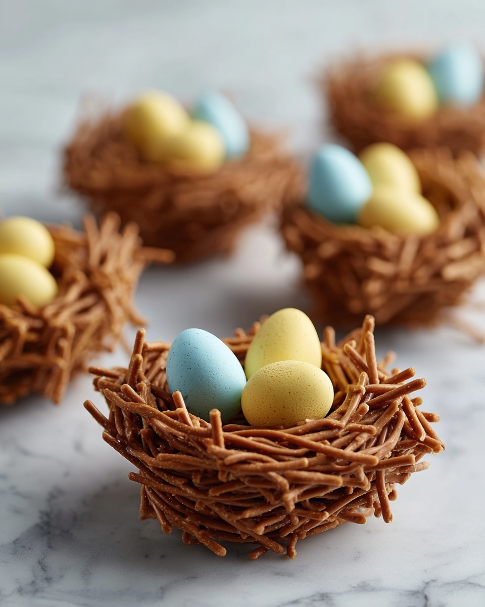 Birds Nest Cookies with Chocolate, Butterscotch, and Mini Eggs Recipe - Recipe Image