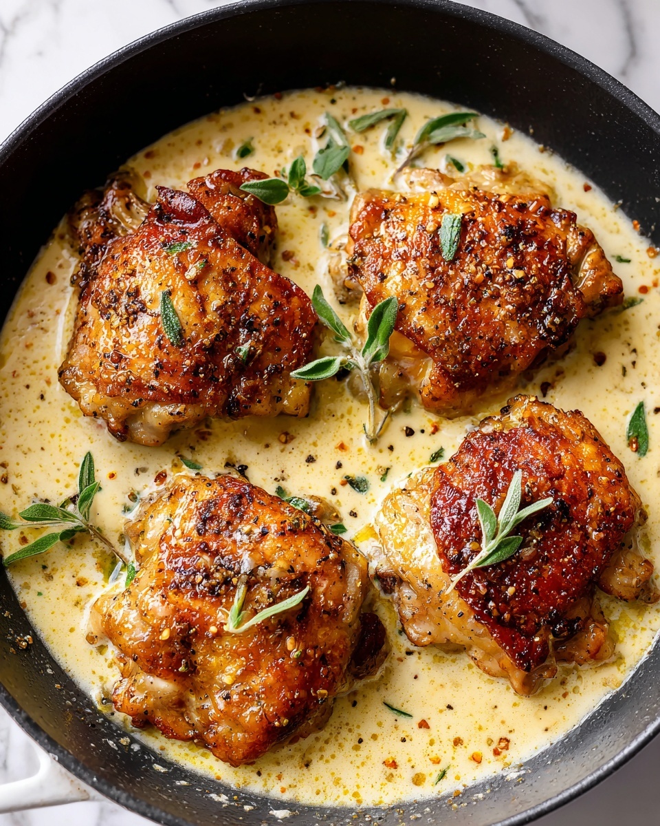 Chicken Thighs in Creamy Garlic Parmesan Sauce Recipe - Recipe Image