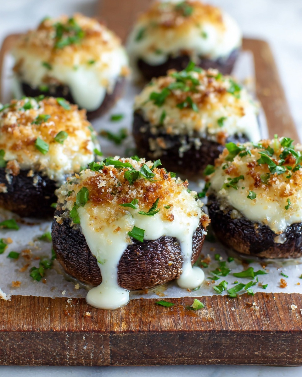 White Cheddar Stuffed Mushrooms Recipe - Recipe Image