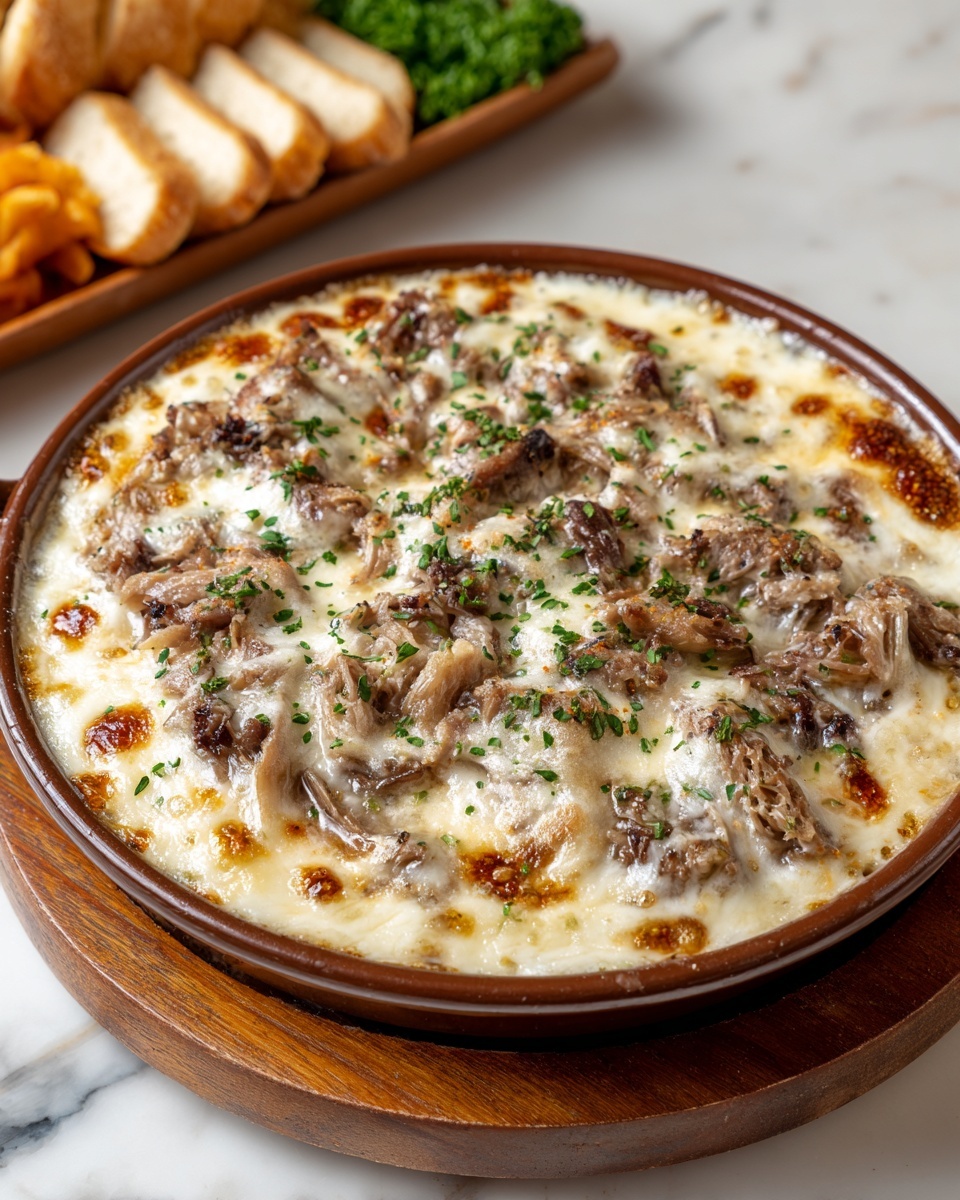 Pot Roast Beef Philly Cheese Steak Dip Recipe - Recipe Image