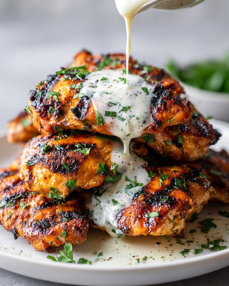 Grilled Chicken Bites with Creamy Garlic Sauce Recipe